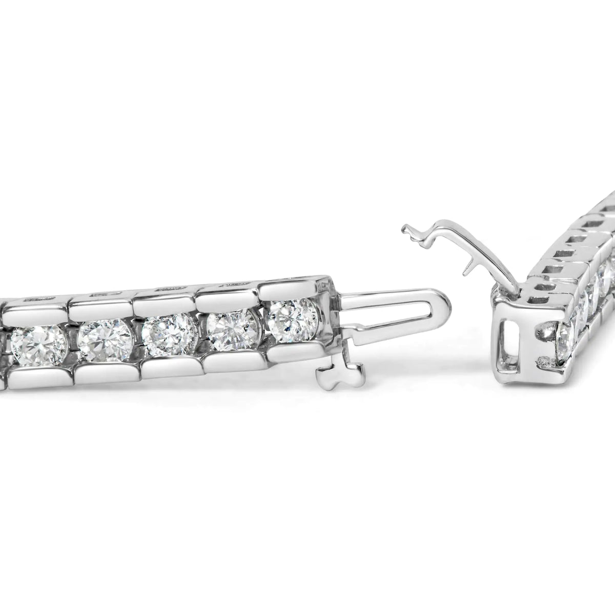 IGI Certified 14K White Gold 6.0Cttw Channel Set Round Diamond Tennis Bracelet (I-J Color, I1-I2 Clarity) - 7" Inches Rieworkes