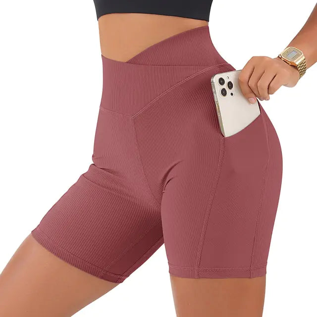 Sports Shorts Women High Waist Workout Seamless Fitness Yoga Shorts Rieworkes