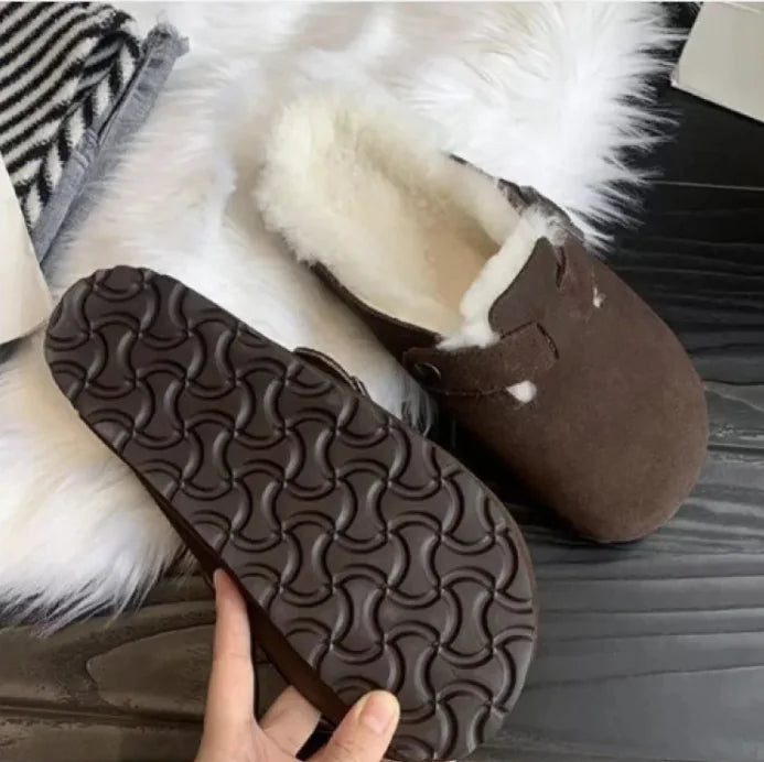 Chic Plush Leather Winter Shoes Rieworkes