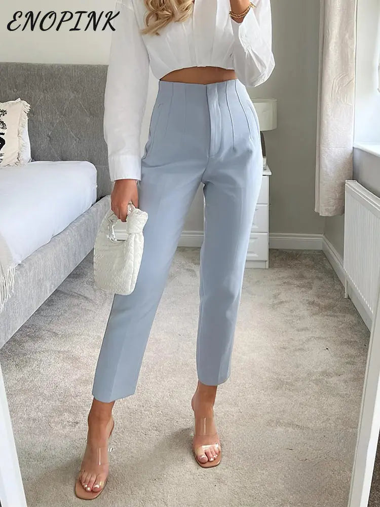 Chic Office Lady Straight Pants Rieworkes