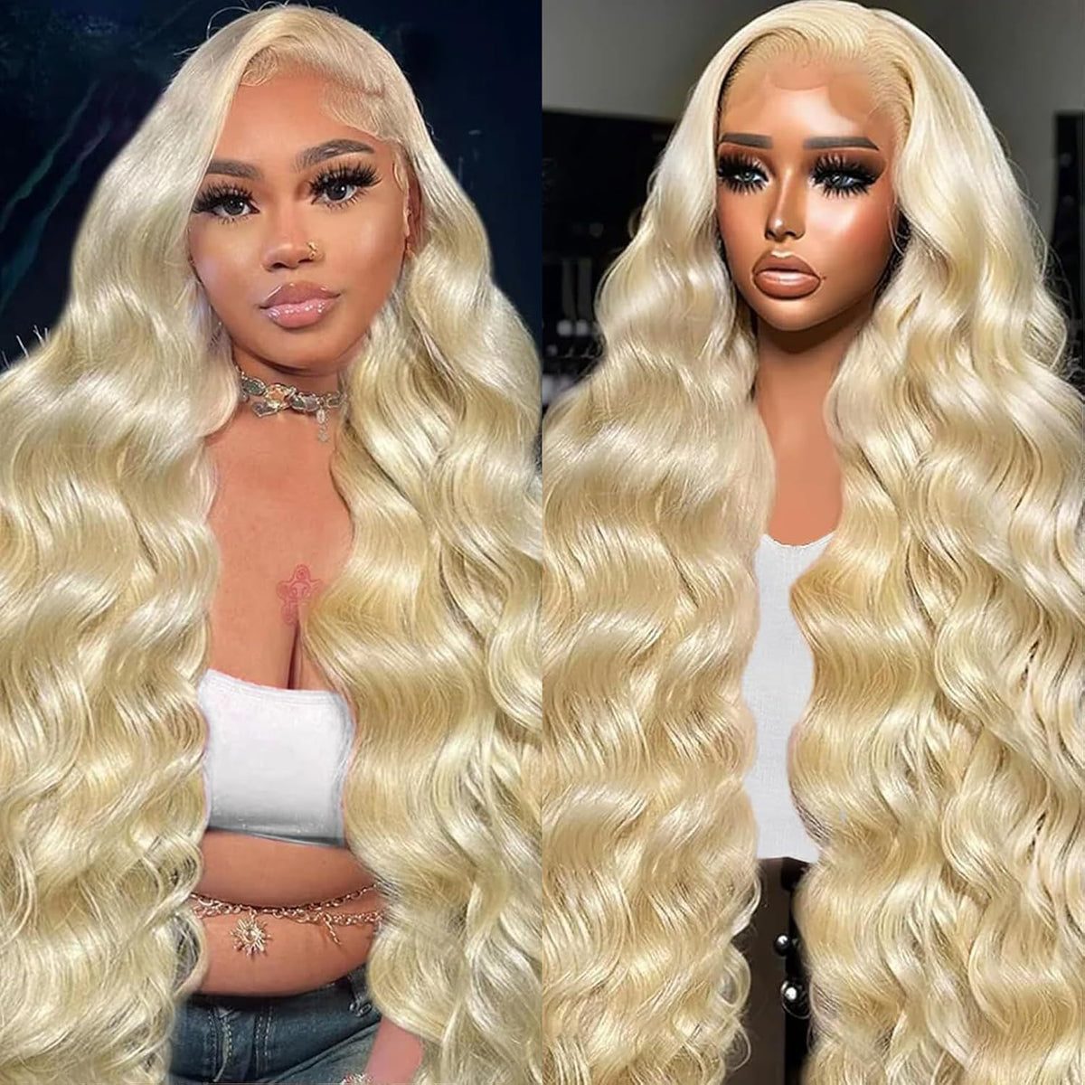 Jewhaut 613 13x4 Lace Front Wig Human Hair Body Wave Blonde Wig Human Hair 613 HD Transparent Lace Frontal Wigs Human Hair Pre Plucked Blonde Human Hair Wig 32 Inch Mimarta