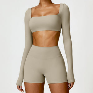 Women's 2PCS Yoga Tracksuit with Leggings and Crop Top Mimarta