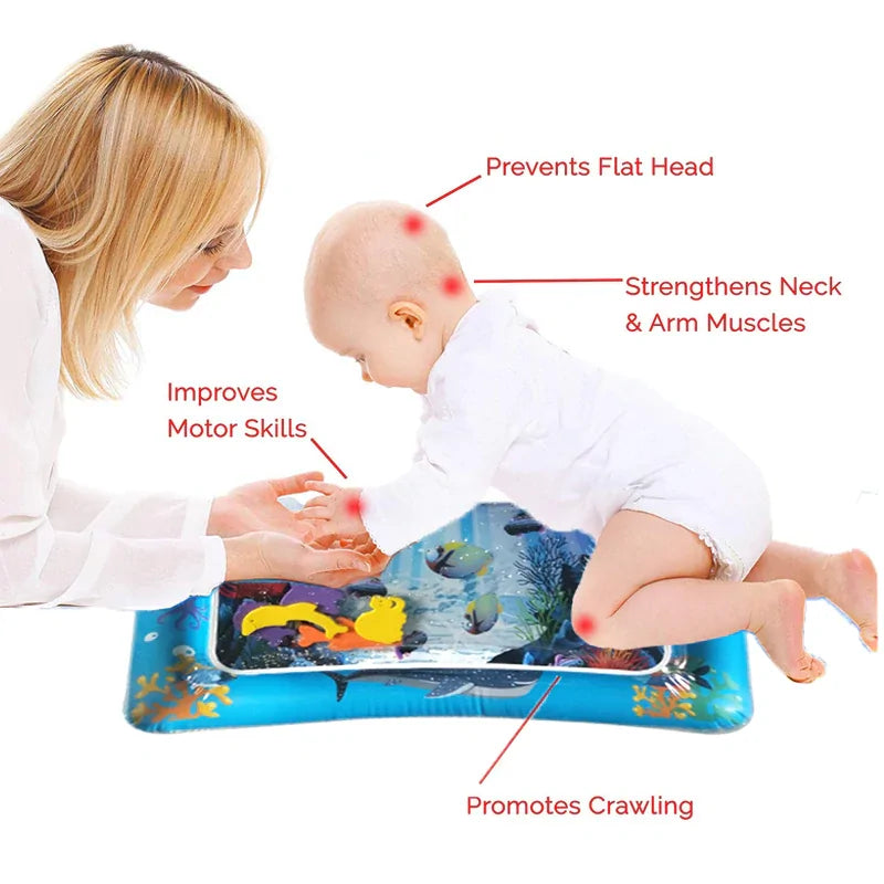 Tummy Time Inflatable Water Mat for Babies Rieworkes