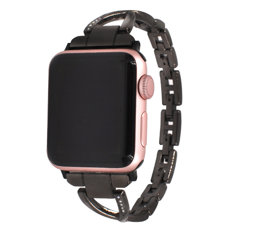 Apple Watch Band X-Type Stainless Steel with Diamonds Mimarta