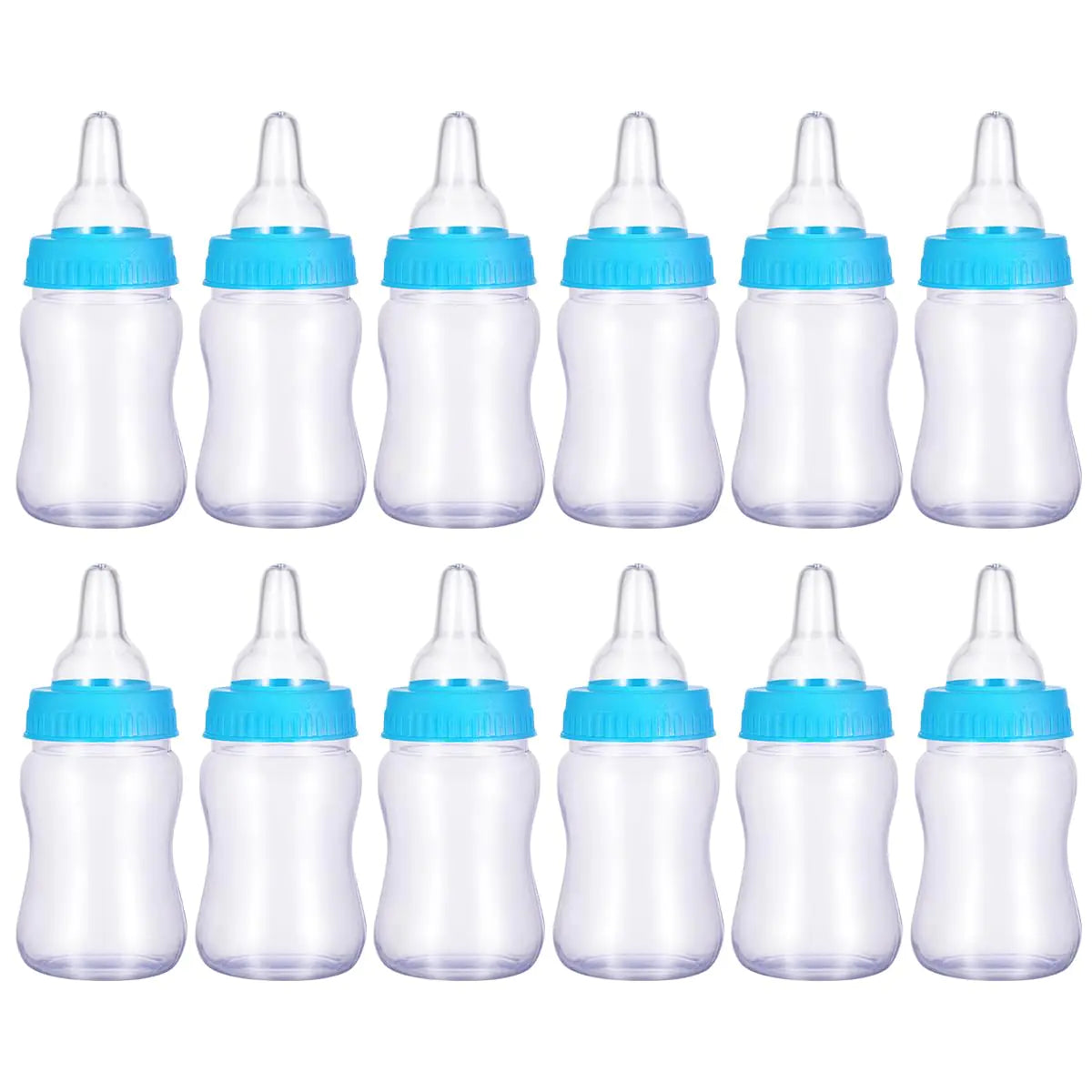 NUOBESTY 12PCS Feeding Bottle Feed & Soothe Set Candy Bottle Mini Practical Pacifier Creative Blue Juice Bottle with Pacifier for Baby Doll(10.5x4x4cm) Rieworkes