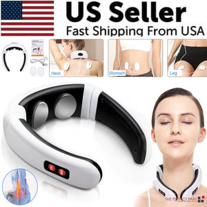 Electric Cervical Pulse Neck Massager Muscle Relax Massage Magnetic Therapy US Rieworkes