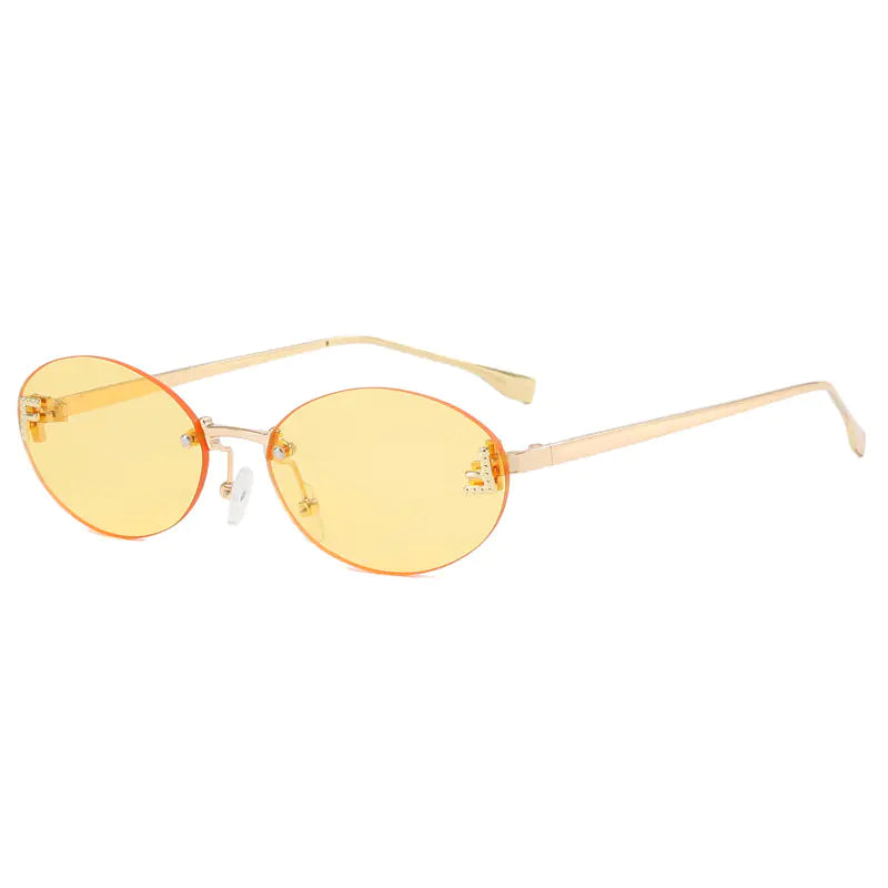 Trendy Women's Oval Metal Sunglasses by F Brand Mimarta