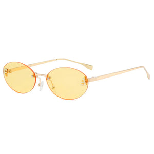 Trendy Women's Oval Metal Sunglasses by F Brand Mimarta