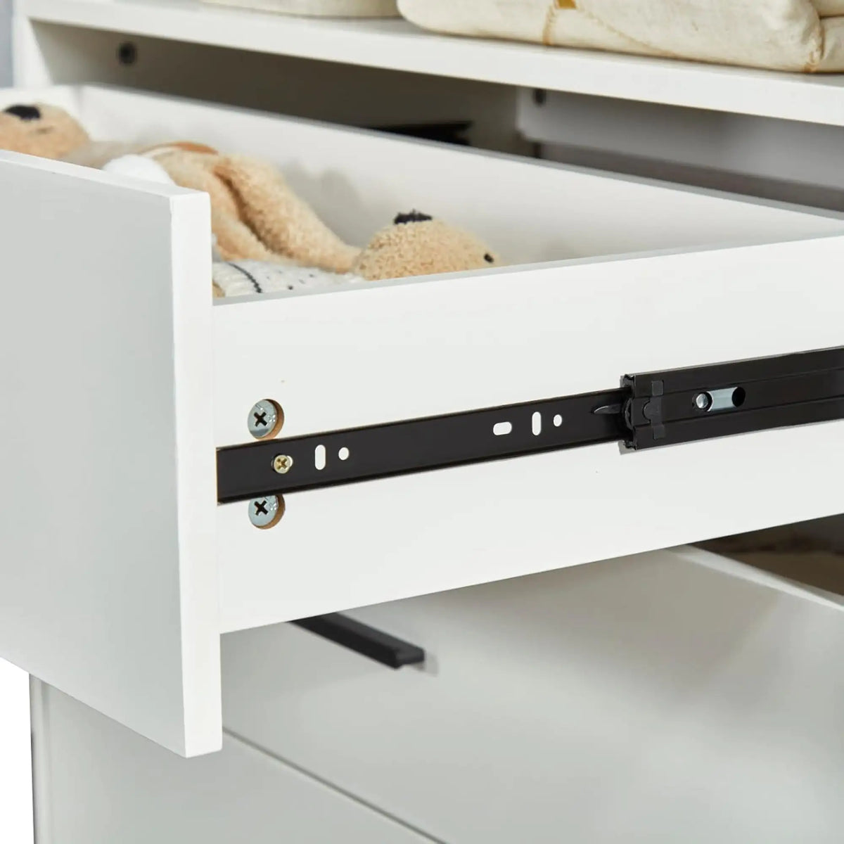 306 Closet Organizer System with Closet Shelves Wall Mounted, White Clothing Racks for Hanging Clothes, Clothes Organizer with Closet Drawers, Wooden Wardrobe Closet System with Hanging Rod Rieworkes