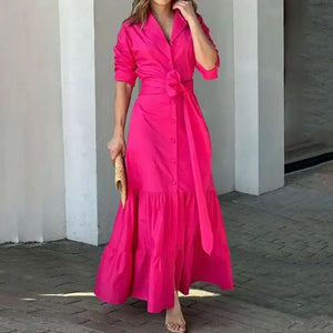Maxi Dress Hot Pink Casual Dress Rieworkes