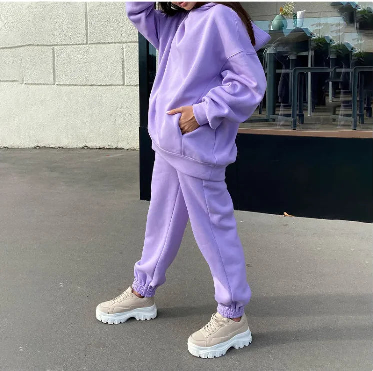 Cozy Hooded Plush Sweatshirt for Women – Casual Sportswear Rieworkes