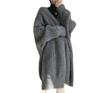 Women's Thick Knitted Long Sweater Coat for Fall/Winter Mimarta