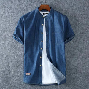 Plus Size Denim Shirt Men Rieworkes