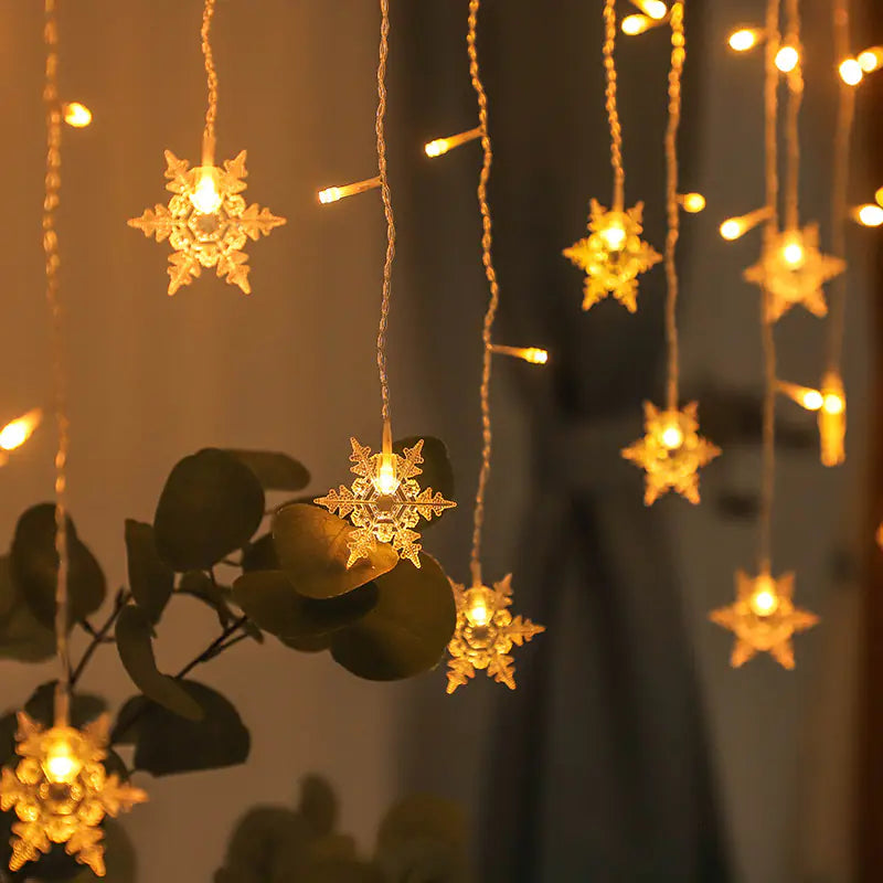 LED Snowflake Curtain Lights for Christmas &amp; Parties Mimarta