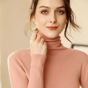 Women's Fitted Cashmere Turtleneck Sweater (Fall/Winter) Mimarta