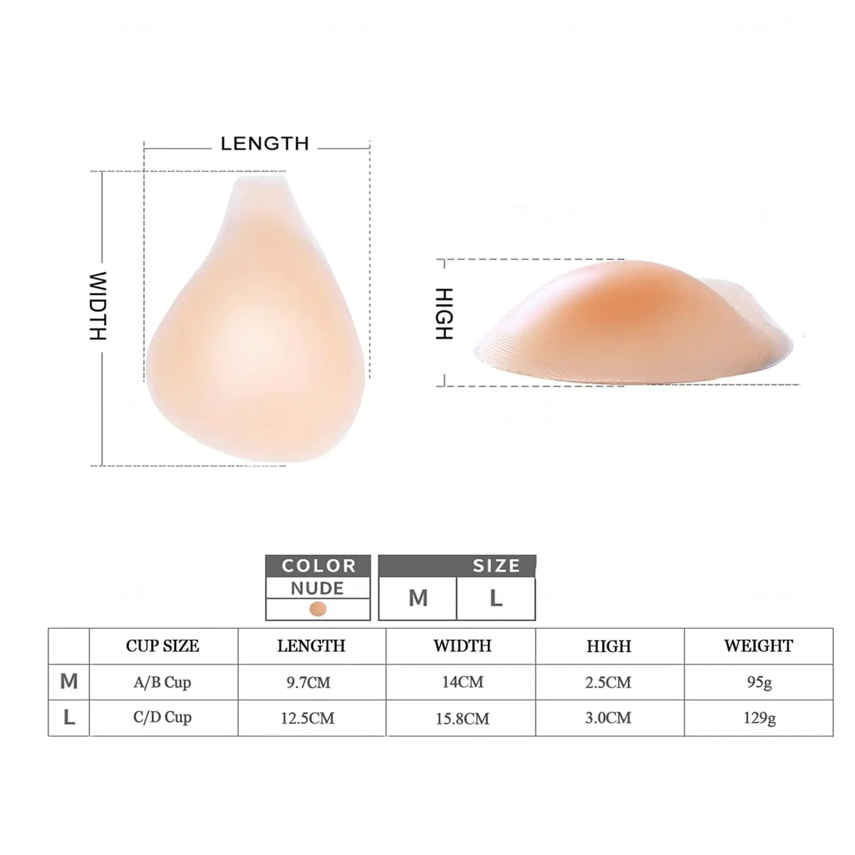 Sticky Bra Silicone Adhesive Bra for Women Invisible Bras for Backless Strapless Dress Nippless Covers Push Up Bra C/D Cup Rieworkes