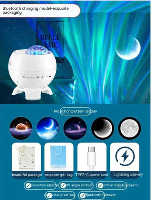 Northern Lights Starry Sky Projector Small Night Lamp Bedroom Atmosphere Rieworkes
