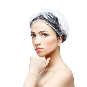 30pcs Disposable Shower Caps - Multi - Purpose Thickening Elastic Bath Cap Plastic Waterproof Clear Shower Cap Bath Shower Caps Women Spa,Men Hair Caps,Home Use,Hotel and Hair Salon, Travel.(Size 52CM) Large 30PCS - Rieworkes