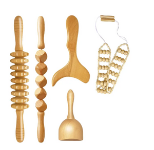 Wooden Anti-Cellulite Hand Massage Roller Set (Multiple Options) Mimarta