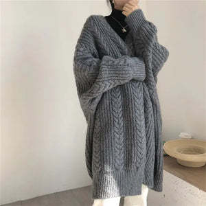 Women's Thick Knitted Long Sweater Coat for Fall/Winter Mimarta