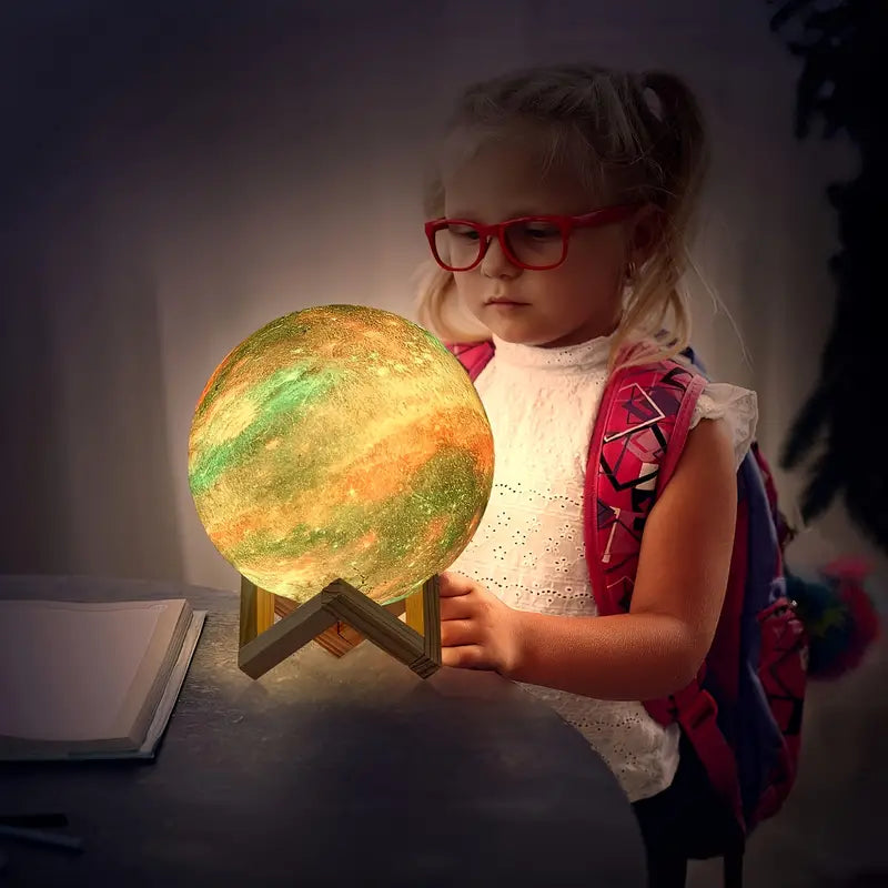 16-Color 3D LED Moon Light with Stand - Night Light Mimarta