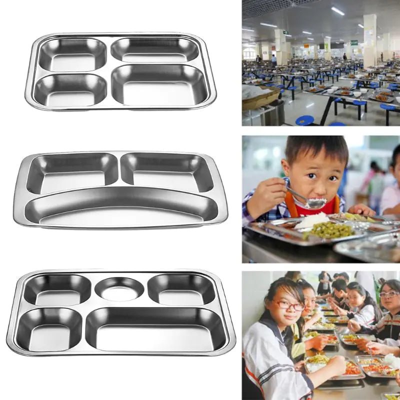 3/4/5 Sections Stainless Steel Food Plate - Rieworkes