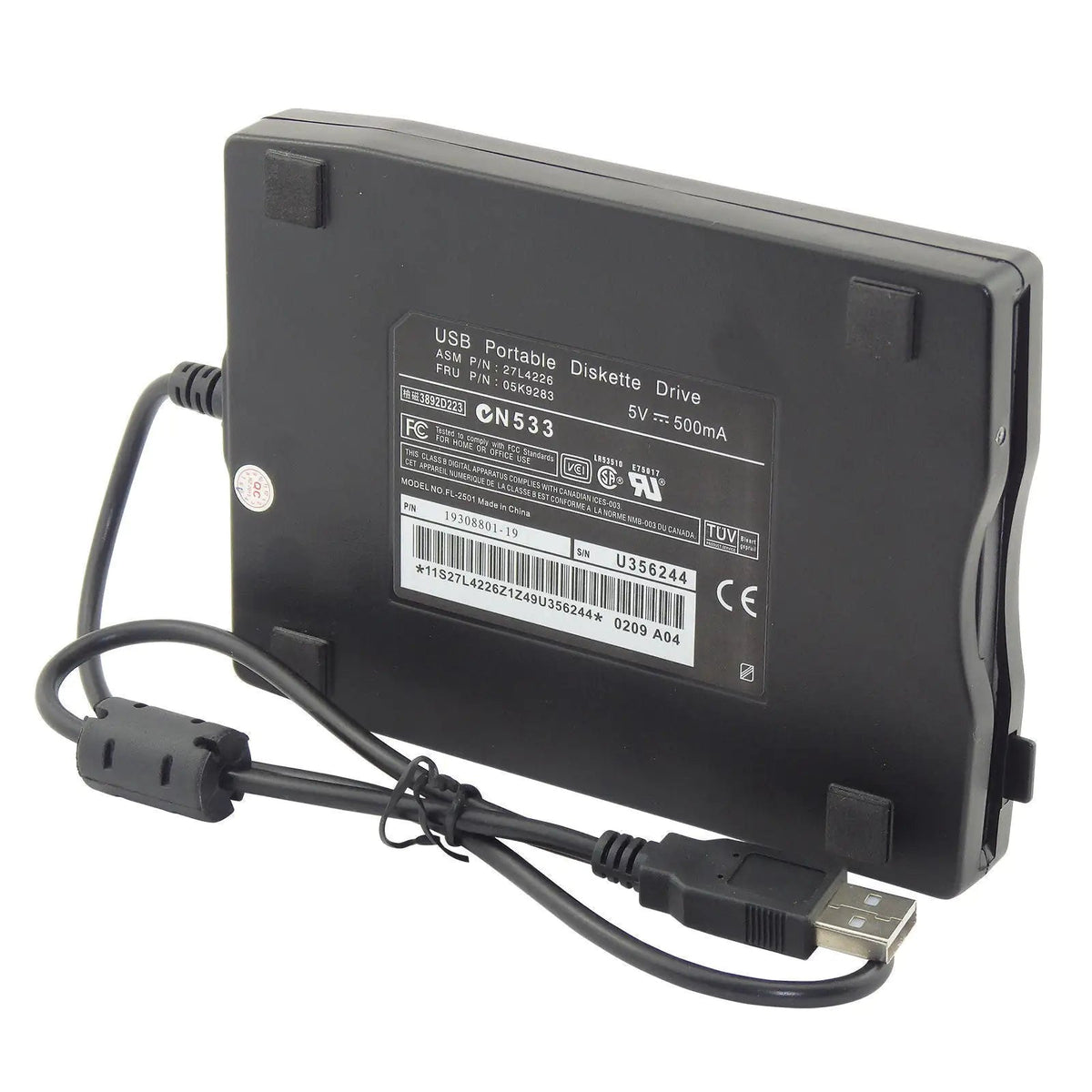3.5” USB 2.0 Data External Floppy Disk Drive 1.44MB For Laptop PC Win 7/8/10 Mac - Rieworkes