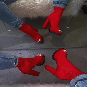 Zipped Open Toe Ankle Boots Rieworkes
