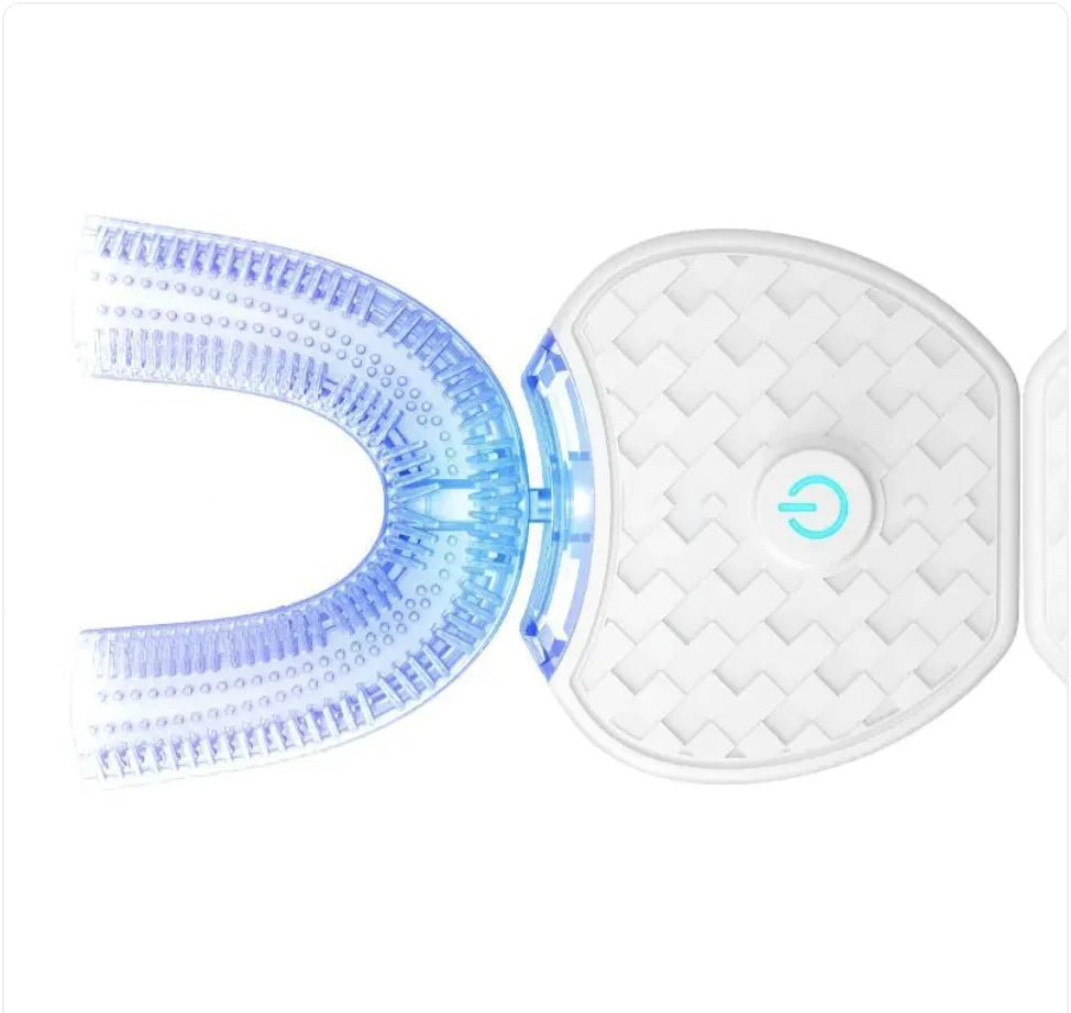 360° Automatic Electric Toothbrush, Waterproof U - Shape with Blue Light Whitening &amp; USB Charging - Rieworkes