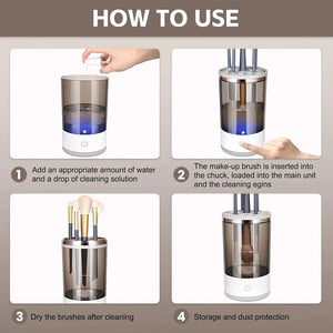 Automatic Brush Cleaner Electric Makeup Brush Cleaning Machine Fast Clean Dryer Rieworkes