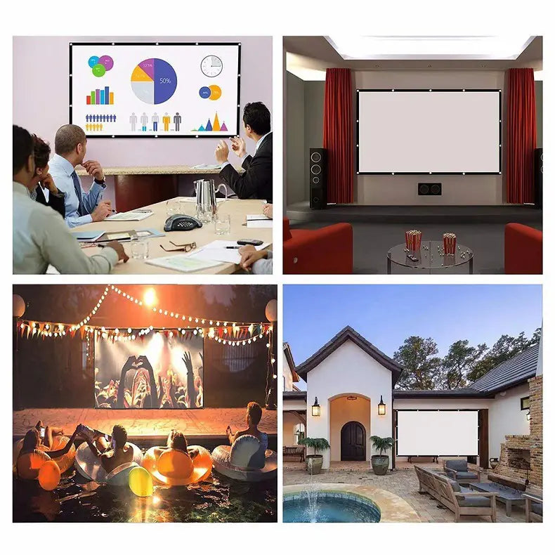 Portable Projector Curtain For Home Cinema &amp; Office Rieworkes