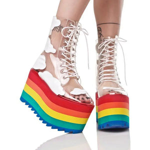 Rainbow Thick Bottom Fashion Boots Rieworkes