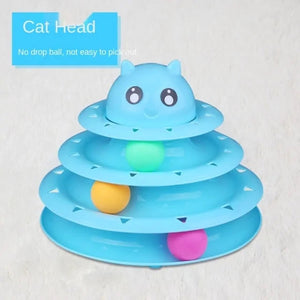 Turntable Balls 4 Layers Play Track Plate Cats Toys Rieworkes