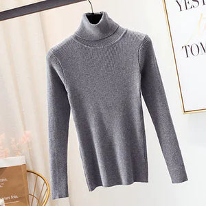 Women's Fitted Turtleneck Sweater for Fall/Winter Mimarta