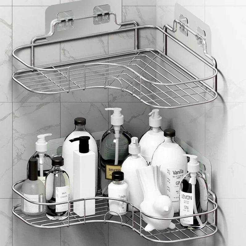 Shower Caddy Shelf Bathroom Corner Bath Storage Holder Organizer Triangular Rack Rieworkes