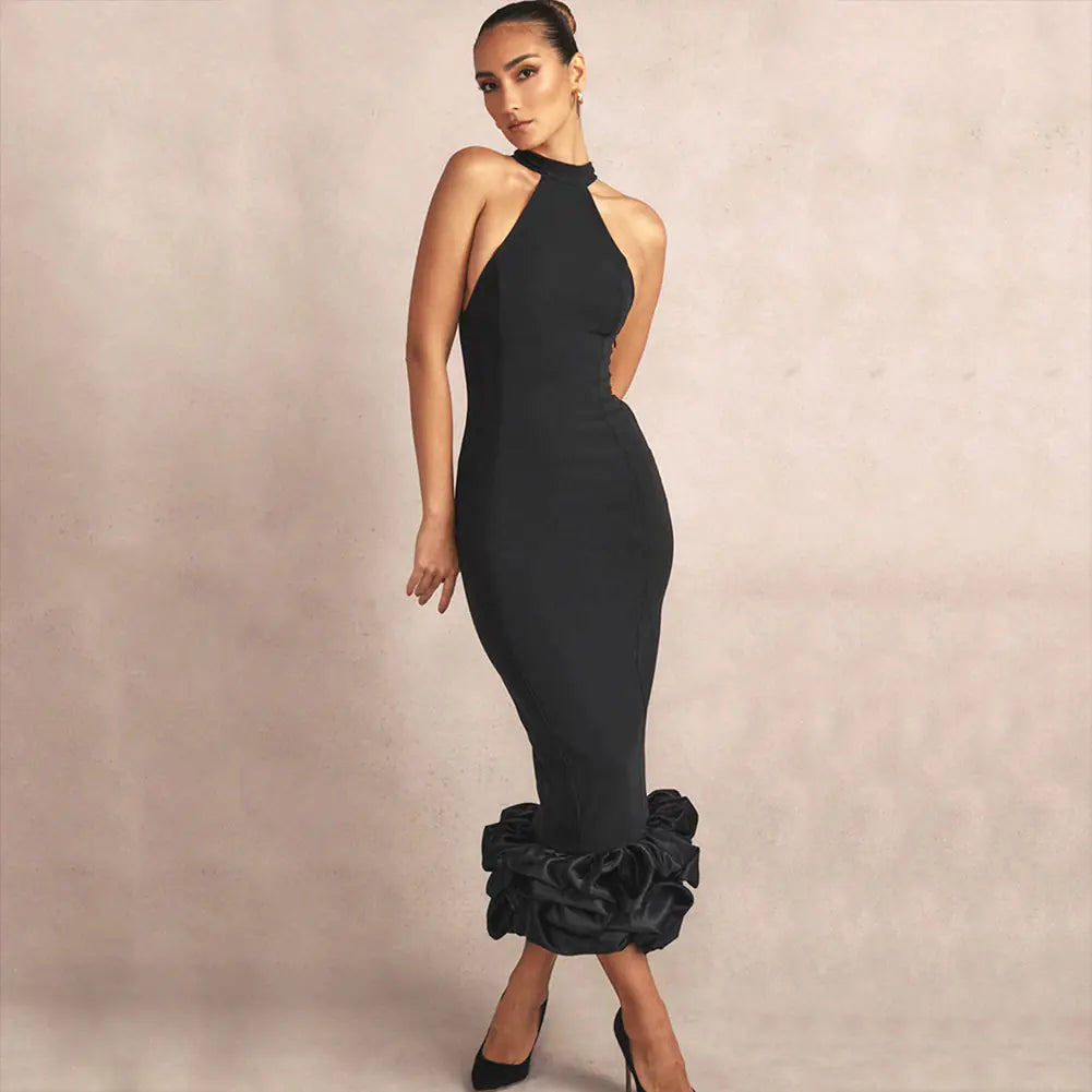 Elegant Sleeveless Cascading Skirt Party Dress Mimarta