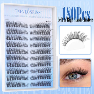 Natural Lash Clusters Wispy Cluster Eyelash Extensions Left&Right Cluster Lashes C Curl Individual Lashes Extension DIY Natural Eye Lash Clusters by TNFVLONEINS Left&Right Lash Clusters Rieworkes