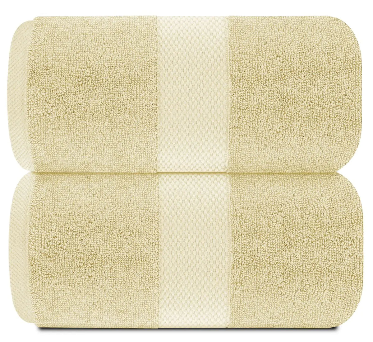 Luxury Soft Beige Bath Sheet Towels 2 Pack Extra Large 35x70 inch 650 GSM Rieworkes