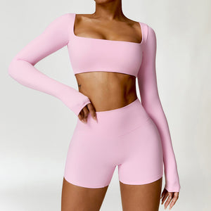 Women's 2PCS Yoga Tracksuit with Leggings and Crop Top Mimarta
