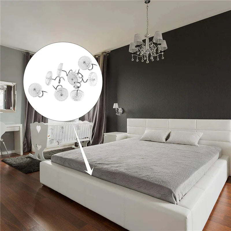 50 Pcs Upholstery Tacks Headliner Pins Clear Heads Twist Bed Fabric Sofa Chair Mimarta