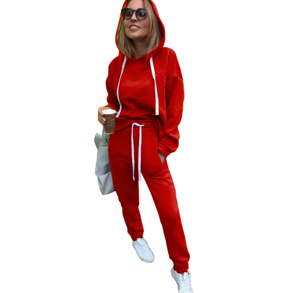 Women's Hooded Crop Sweatshirt Set - 2 Pieces Mimarta
