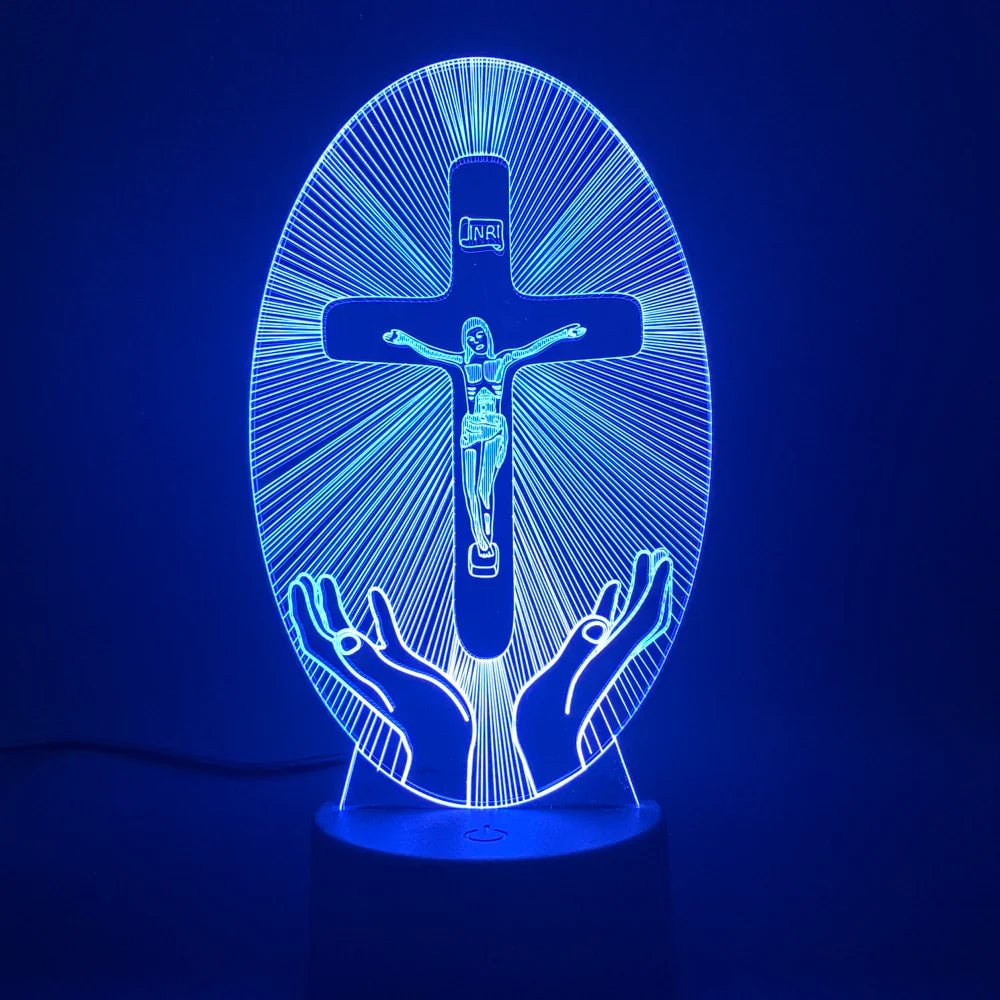 3D Acrylic Jesus Cross Night Light - Rieworkes
