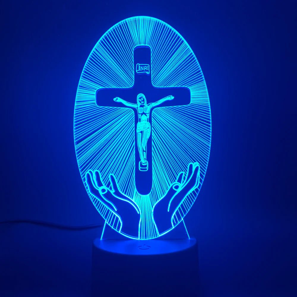 3D Acrylic Jesus Cross Night Light - Rieworkes