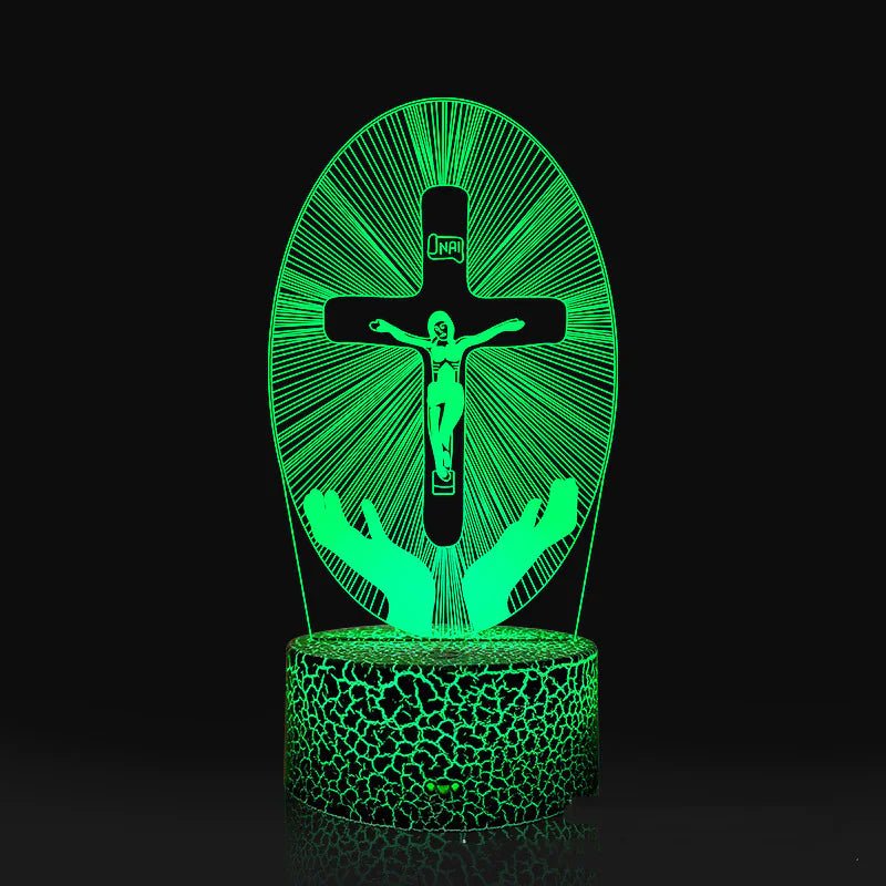 3D Acrylic Jesus Cross Night Light - Rieworkes