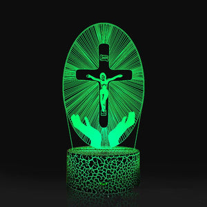 3D Acrylic Jesus Cross Night Light - Rieworkes