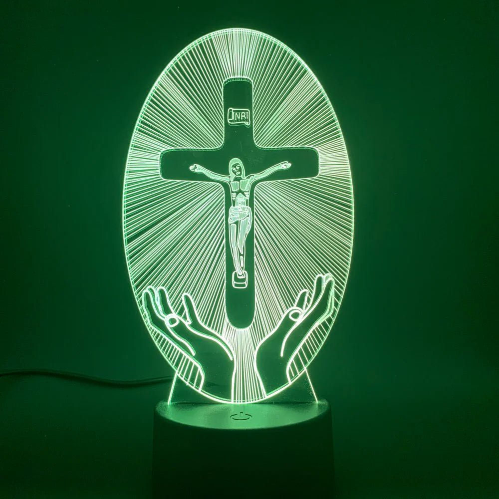 3D Acrylic Jesus Cross Night Light - Rieworkes