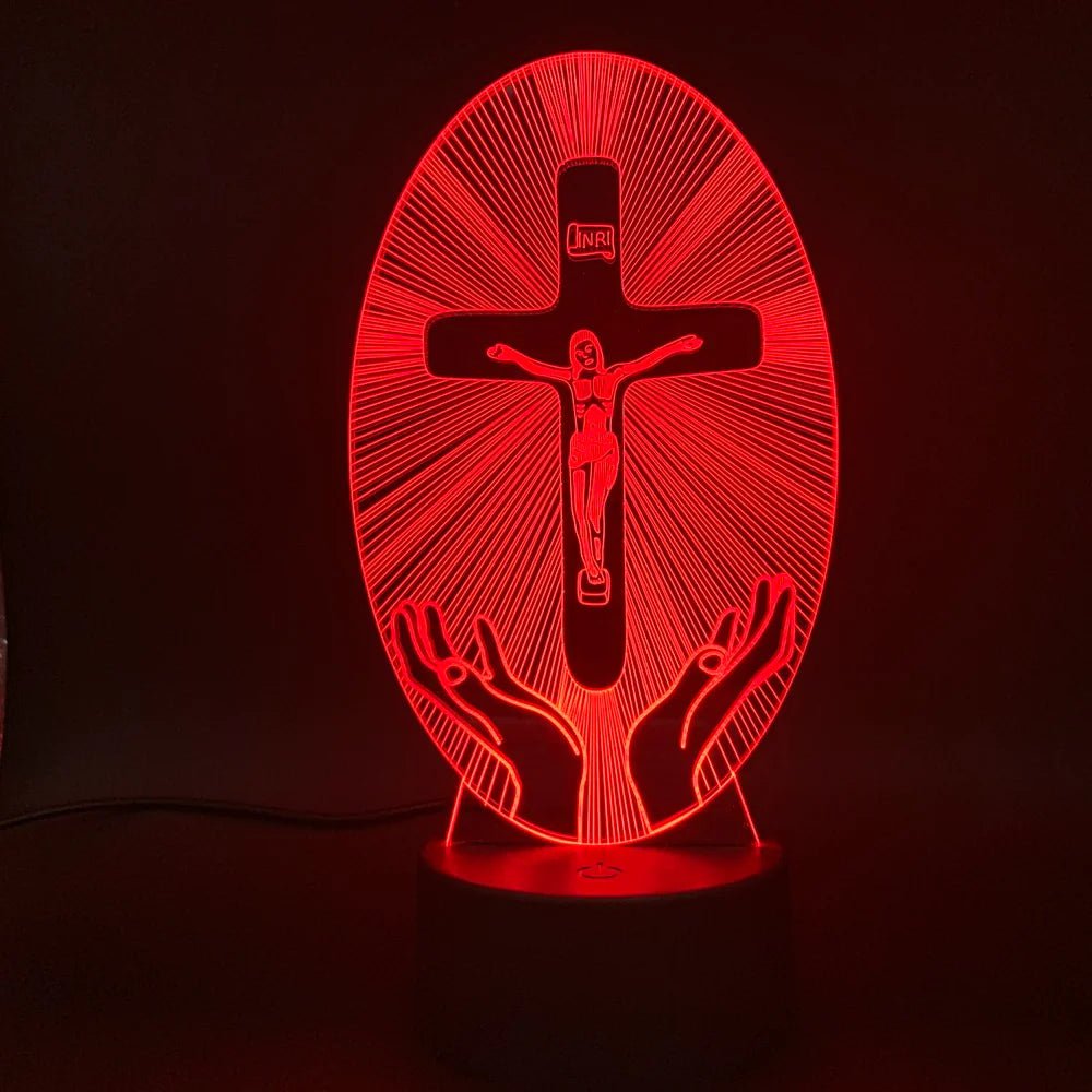 3D Acrylic Jesus Cross Night Light - Rieworkes