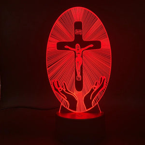 3D Acrylic Jesus Cross Night Light - Rieworkes