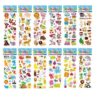 3D Puffy Zoo Animal Stickers - 12 Sheets Pack for Kids - Rieworkes