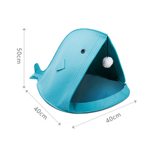 Washable Non-Woven Cat Bed, Shark Dog Bed, Foldable Pet Cave Mimarta